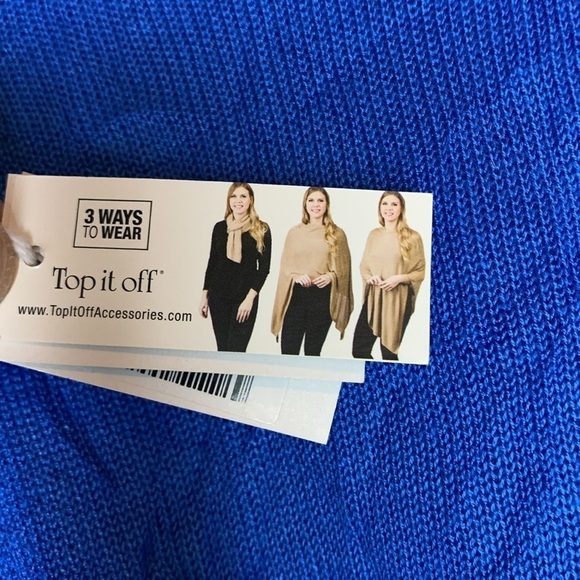 Lexi York 100% Bamboo Shawl Cape Scarf Blue Women’s One Size Eco Friendly Soft - Picture 6 of 10